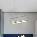 GobekUsa Nordic 3-Light Hanging Pendant with Metal and Wood Accents for Kitchen Island