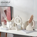 Minimalist white nordic ceramic vase living room decor