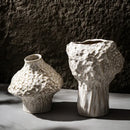 Textured white nordic ceramic vase living room decor with pampas grass by Decorbites