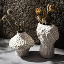 Textured white nordic ceramic vase living room decor with pampas grass by Decorbites