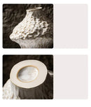 Textured white nordic ceramic vase living room decor with pampas grass by Decorbites