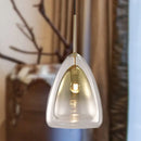 GobekUsa Nordic Double Glass Cone Pendant Light Fixture - 12"/14" Wide Champagne Suspension