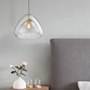 GobekUsa Nordic Double Glass Cone Pendant Light Fixture - 12"/14" Wide Champagne Suspension