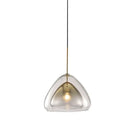 GobekUsa Nordic Double Glass Cone Pendant Light Fixture - 12"/14" Wide Champagne Suspension