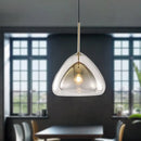 GobekUsa Nordic Double Glass Cone Pendant Light Fixture - 12"/14" Wide Champagne Suspension