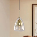 GobekUsa Nordic Double Glass Cone Pendant Light Fixture - 12"/14" Wide Champagne Suspension
