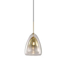 GobekUsa Nordic Double Glass Cone Pendant Light Fixture - 12"/14" Wide Champagne Suspension