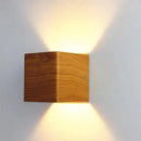 Nordic faux wooden cube wall light for bedroom
