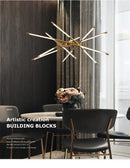 GobekUsa Nordic Geometry LED Chandelier with Remote Control