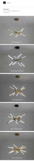 GobekUsa Nordic Geometry LED Chandelier with Remote Control