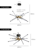 GobekUsa Nordic Geometry LED Chandelier with Remote Control