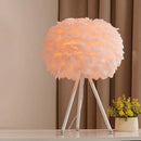 GobekUsa Nordic Goose Feather Sphere Table Lamp with Tripod Stand - Stylish 1-Bulb Night Stand Light