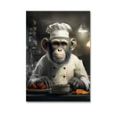 Modern black & gray gorilla wall art canvas living room decor by Decorbites