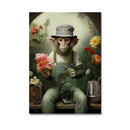 Modern black & gray gorilla wall art canvas living room decor by Decorbites