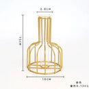 GobekUsa Nordic Iron Golden Hydroponic Vase with Dried Flowers