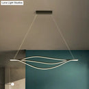 GobekUsa Nordic LED Black Pendant Light Kit in Warm/White Light, 31.5"/39"/47" Wide" with Metallic Leaf-Like Island Lighting