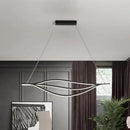 GobekUsa Nordic LED Black Pendant Light Kit in Warm/White Light, 31.5"/39"/47" Wide" with Metallic Leaf-Like Island Lighting