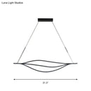 GobekUsa Nordic LED Black Pendant Light Kit in Warm/White Light, 31.5"/39"/47" Wide" with Metallic Leaf-Like Island Lighting