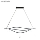 GobekUsa Nordic LED Black Pendant Light Kit in Warm/White Light, 31.5"/39"/47" Wide" with Metallic Leaf-Like Island Lighting