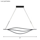 GobekUsa Nordic LED Black Pendant Light Kit in Warm/White Light, 31.5"/39"/47" Wide" with Metallic Leaf-Like Island Lighting