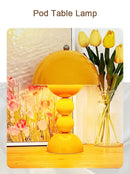 Glossy yellow nordic led table lamp bedroom usb dimmable light by Decorbites