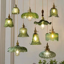 GobekUsa Nordic LED Pendant Light Green Glass Hanging Fixture by Decorbites