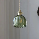 GobekUsa Nordic LED Pendant Light Green Glass Hanging Fixture by Decorbites