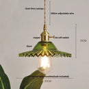 GobekUsa Nordic LED Pendant Light Green Glass Hanging Fixture by Decorbites