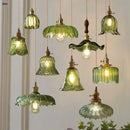 GobekUsa Nordic LED Pendant Light Green Glass Hanging Fixture by Decorbites