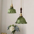 GobekUsa Nordic LED Pendant Light Green Glass Hanging Fixture by Decorbites