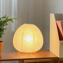 Wabi sabi white paper led table lamp bedroom lantern light by Decorbites