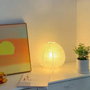 Wabi sabi white paper led table lamp bedroom lantern light by Decorbites