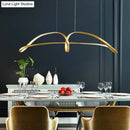 GobekUsa Nordic Metal LED Suspension Lamp: Gold Plated Twist Design for Restaurant Island Lighting