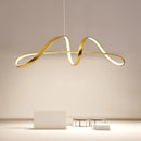 GobekUsa Nordic Metal LED Suspension Lamp: Gold Plated Twist Design for Restaurant Island Lighting