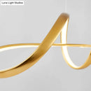 GobekUsa Nordic Metal LED Suspension Lamp: Gold Plated Twist Design for Restaurant Island Lighting