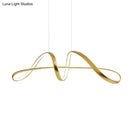 GobekUsa Nordic Metal LED Suspension Lamp: Gold Plated Twist Design for Restaurant Island Lighting