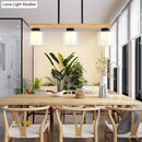GobekUsa Nordic Modern Wood Island Pendant with Glass Lampshade Hanging Lamp