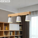 GobekUsa Nordic Modern Wood Island Pendant with Metal Lampshade: Stylish Hanging Lamp for Work Rooms