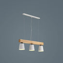 GobekUsa Nordic Modern Wood Island Pendant with Metal Lampshade: Stylish Hanging Lamp for Work Rooms