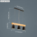 GobekUsa Nordic Modern Wood Island Pendant with Metal Lampshade: Stylish Hanging Lamp for Work Rooms