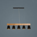 GobekUsa Nordic Modern Wood Island Pendant with Metal Lampshade: Stylish Hanging Lamp for Work Rooms