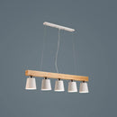 GobekUsa Nordic Modern Wood Island Pendant with Metal Lampshade: Stylish Hanging Lamp for Work Rooms
