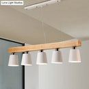 GobekUsa Nordic Modern Wood Island Pendant with Metal Lampshade: Stylish Hanging Lamp for Work Rooms