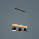 GobekUsa Nordic Modern Wood Island Pendant with Metal Lampshade: Stylish Hanging Lamp for Work Rooms