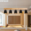 GobekUsa Nordic Modern Wood Island Pendant with Metal Lampshade: Stylish Hanging Lamp for Work Rooms
