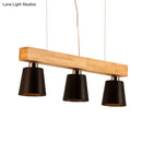 GobekUsa Nordic Modern Wood Island Pendant with Metal Lampshade: Stylish Hanging Lamp for Work Rooms