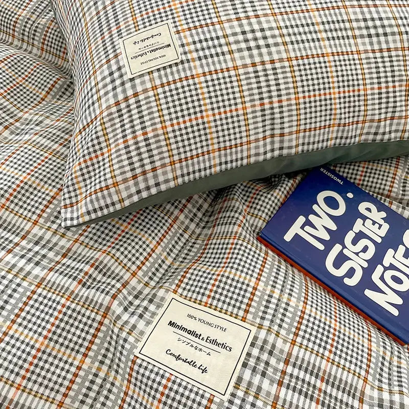 GobekUsa Nordic Plaid Cotton Bedding Set - Queen/King, photo 6 of 32