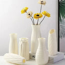 Geometric white nordic plastic vase living room floral decor by Decorbites