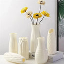 Geometric white nordic plastic vase living room floral decor by Decorbites