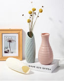 Geometric white nordic plastic vase living room floral decor by Decorbites